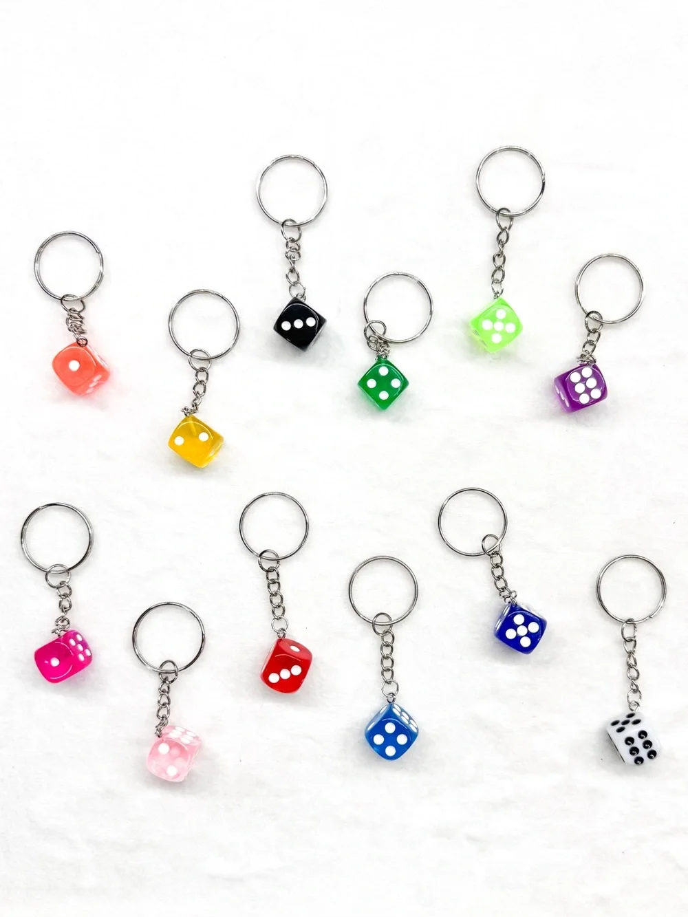 Mini Dice Keychain – Pick One Color – Cute Game Bag Charm